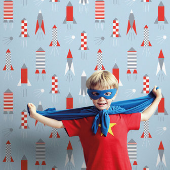 Kinderkamer-behang-Lavmi-raketten-lichtblauw-kamer