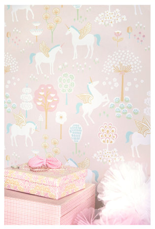 Majvillan-Kinderkamer-behang-True-Unicorns-Pink-Sfeer