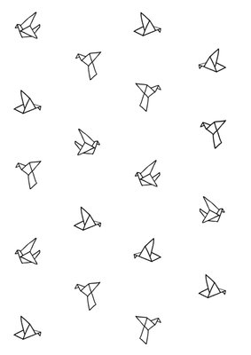Behang Vogeltjes origami - Studio Iris van Tricht